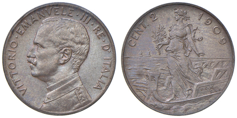 Vittorio Emanuele III (1900-1946) 2 Centesimi "Italia su prora" 1909 - Nomisma 1...