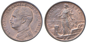 Vittorio Emanuele III (1900-1946) Centesimo "Italia su prora" 1914 - Nomisma 1402 CU 

FDC