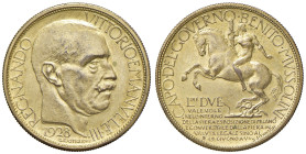 Vittorio Emanuele III (1900-1946) 2 Lire 1928 Esposizione di Milano - Nomisma 1407 CU dorato 

SPL-FDC