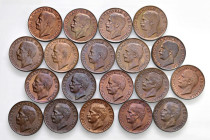 Vittorio Emanuele III (1900-1946) Lotto di 19 monete da 5 Centesimi "Spiga" anni 1919, 1920, 1921, 1922, 1923, 1924, 1925, 1926, 1927, 1928, 1929, 193...