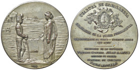 ARGENTINA Medaglia 1904 Posa della prima pietra della caserma di cavalleria - Opus: Bellagamba V. Rossi AE argentato (g 113 - Ø 65 mm)

SPL