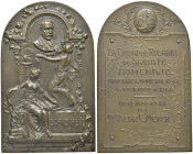 ARGENTINA Medaglia 1914 La città di Rosario di Santa Fè omaggia il presidente Roque Saenz Peña appena scomparso - Opus: J. Guttuzzo AE (g 95,83 - 78x4...