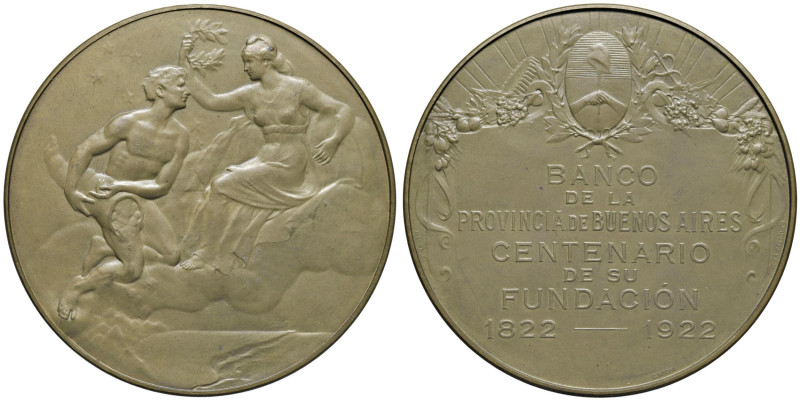 ARGENTINA Medaglia 1922 Centenario della fondazione del Banco della provincia di...