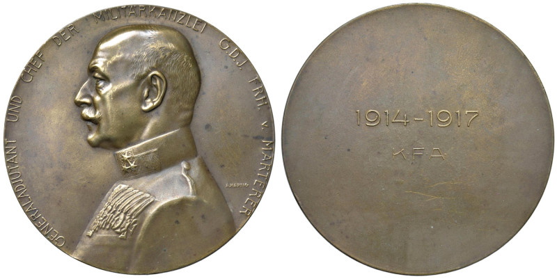 AUSTRIA Medaglia 1917 a memoria del generale von Marterer - Opus: A. Martig AE (...