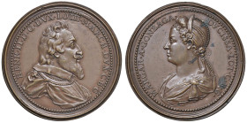 FRANCIA Enrico II duca di Lorena (1553-1624) Medaglia senza data al D/ il ritratto del duca e al R il ritratto di Margherita Gonzaga - AE (g 36,92 - Ø...