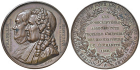 FRANCIA Franklin Montyon Medaglia 1833 Società Montyon e Franklin per i ritratti degli uomini illustri. Opus: Barre - Lab. 264a AE (g 34 - Ø 41,47 mm)...