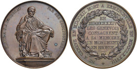 FRANCIA J. J. Rousseau (1712-1778) Medaglia 1834 Monumento eretto in onore di Rousseau dai suoi concittadini Opus: A. Bovy AE (g 130 - Ø 67,20 mm) 
...