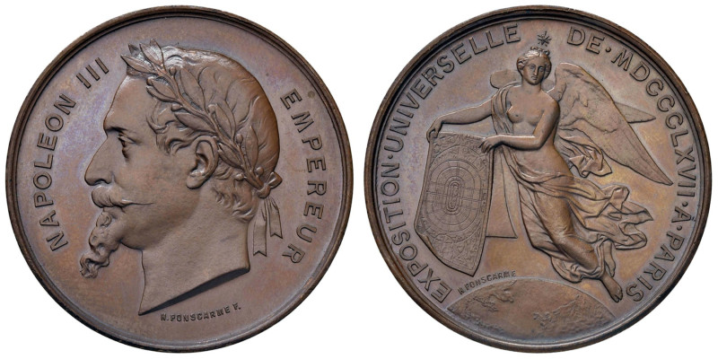 FRANCIA Napoleone III (1852-1870) Medaglia 1868 Esposizione Universale di Parigi...