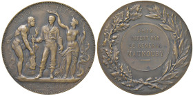 FRANCIA Michel Joseph Manoury (1847 -1923) Medaglia senza data premio al Generale Manoury - Opus: A. Borrel, H. Dubois AE (g 63,72) Punzone "BRONZE" s...