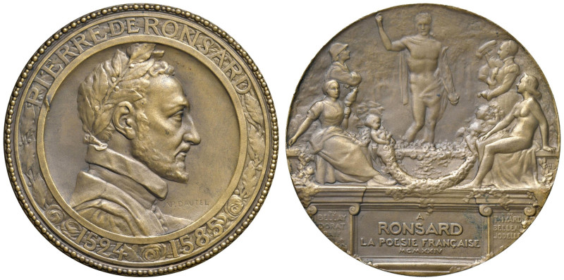 FRANCIA Pierre de Ronsard (1524-1585) Medaglia 1924 IV centenario della nascita ...