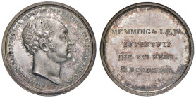 Germania, Bavaria - Maximilian Joseph (1806-1825) Medaglia 1824 - MEMMINGA LAETA IUVENTUTI - AG (g 2,72 - Ø 21,15 mm) Piccola medaglia coniata in arge...