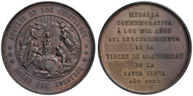 SPAGNA Medaglia 1880 Mille anni dalla scoperta della Vergine di Montserrat - Opus: P. Vidal Barna AE (g 86,25 - Ø 54 mm)

SPL-FDC