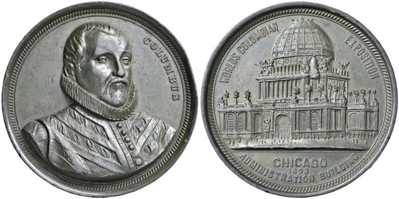 STATI UNITI Cristoforo Colombo (1451-1506) Medaglia 1893 Esposizione colombiana ...