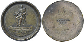 SUD AFRICA Medaglia 1815 Fondazione della Cutler Palmer & co. - AE (g 159 - Ø 68 mm) Graffiate al R/ le lettere "EFS" e colpetti 

SPL