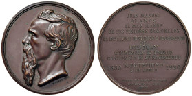 URUGUAY Juan Manuel Blanes (1830-1901) Medaglia 1930 Centenario della nascita del pittore - Opus: N. Plaza AE (g 97,36 - Ø 56 mm) Colpi al bordo.

S...