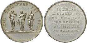 CHIAVARI Medaglia 1791 Fondazione società economica Opus: F. Putinati AE argentato (g 43 - Ø 46,42 mm) 

SPL