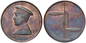 CIVITANOVA Umberto Nobile (1885-1978) Medaglia senza data due trasvolate con il dirigibile al Polo nord - Opus: C. Cantalamessa AE (g 47,15 - Ø 50 mm)...