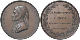 FIRENZE Dante Alighieri (1265-1321) Medaglia 1845 Opus: Sernesi AE (g 80 - Ø 56,90 mm) Colpetto.

SPL-FDC