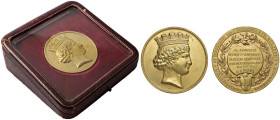 GENOVA Medaglia 1840 Merito al Marchese Orengo di Ventimiglia dell'industria e del commercio - Ae dorato (g 86,10 - Ø 60 mm) R Box originale. Data sba...