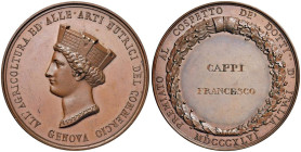 GENOVA Medaglia 1846 Premio di Agricoltura e Arti a Francesco Cappi - Opus: Galeazzi AE (g 84 - Ø 56 mm)

qFDC