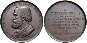 GENOVA Giuseppe Verdi (1813-1901) Medaglia 1889 Medaglia emessa dalla giunta comunale in onore della carriera del musicista Opus: Filippo Speranza - C...