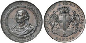 GENOVA Cristoforo Colombo (1451-1506) Medaglia 1892 Società Tiro a Segno Nazionale AE (g 43 - Ø 45,90 mm) Colpetti.

SPL