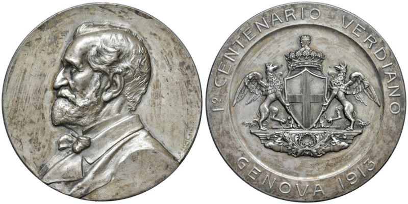 GENOVA Medaglia 1913 Centenario Verdiano Opus: Pietro Ferrea AE (g 98 - Ø 60,12 ...