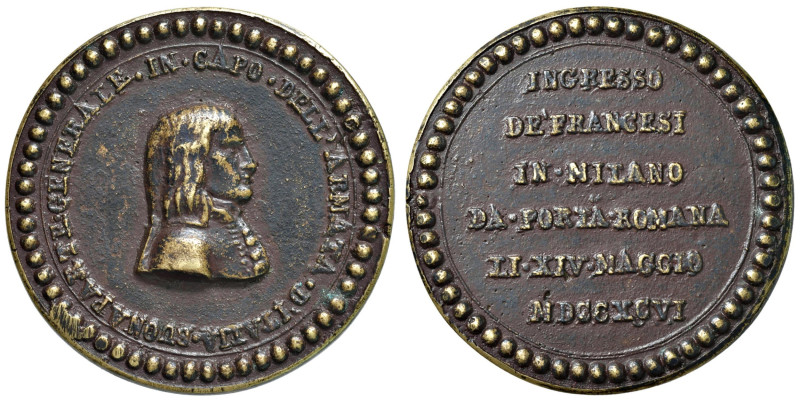 MILANO Napoleone Medaglia 1796 Ingresso dei francesi a Milano- Hennin 735 AE (g ...