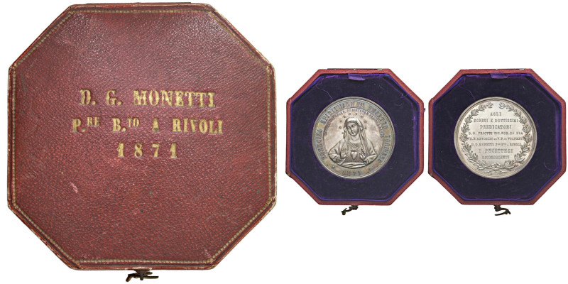 RIVOLI Medaglia 1871 - Opus: A. R. AG (g 101 - Ø 60 mm) RRR Box originale.

FD...