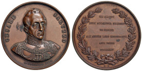 TORINO Cesare Saluzzo (1778-1853) Medaglia 1854 in memoria del nobile militare dagli allievi dell'accademia militare di Torino - Opus: G. Ferraris AE ...