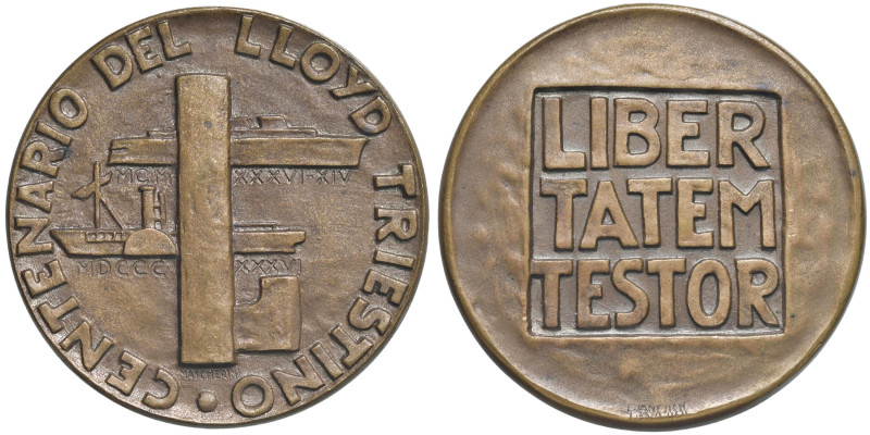 TRIESTE Medaglia 1936 Centenario del Lloyd triestino - Opus: Mascherini AE (g 70...