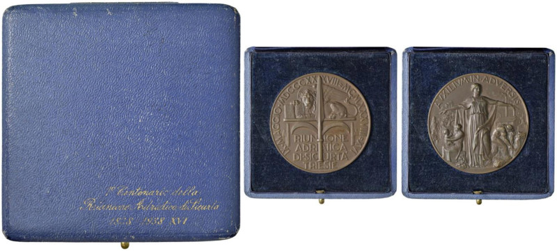 TRIESTE Medaglia 1938 Centenario della riunione Adriatica di Sigurtà - Opus: S. ...