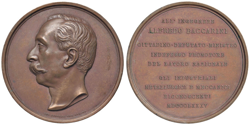 Alfredo Baccarini (1826-1890) Medaglia 1885 Riconoscimento da parte degli indust...