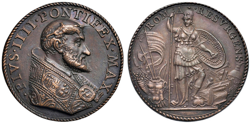 Pio IV (1559-1565) Medaglia senza data - La resurrezione di Roma, ROMA RESVRGENS...