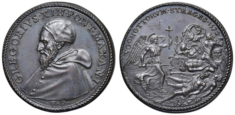 Gregorio XIII (1572-1585) Medaglia 1572 An. I - per la strage degli Ugonotti - O...