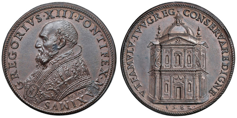 Gregorio XIII (1572-1585) Medaglia 1582 Per la costruzione della chiesa di San G...