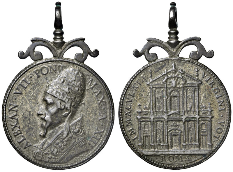 Alessandro VII (1655-1667) Medaglia 1667 An. XIII - Per la chiesa di Santa Maria...