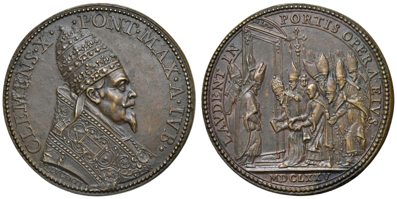 Clemente X (1670-1676) Medaglia 1675 per l'Anno Giubilare e la chiusura Porta Sa...