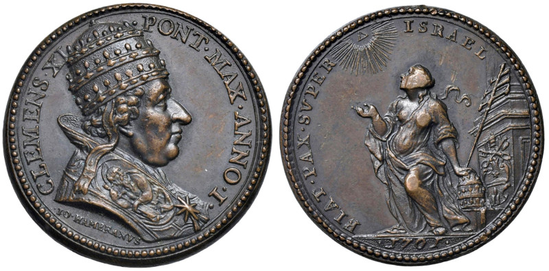 Clemente XI (1700-1721) Medaglia 1701 An. I - Esortazione alla pace - Opus Giova...