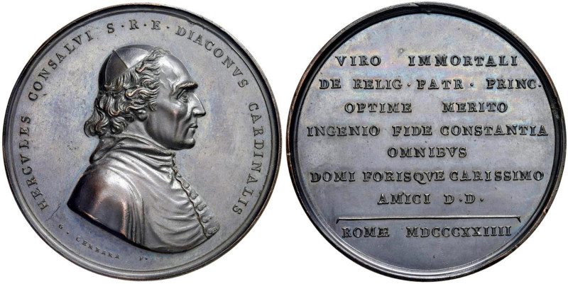 Ercole Consalvi (1757-1824) Medaglia 1824 Anno della scomparsa del cardinale Opu...