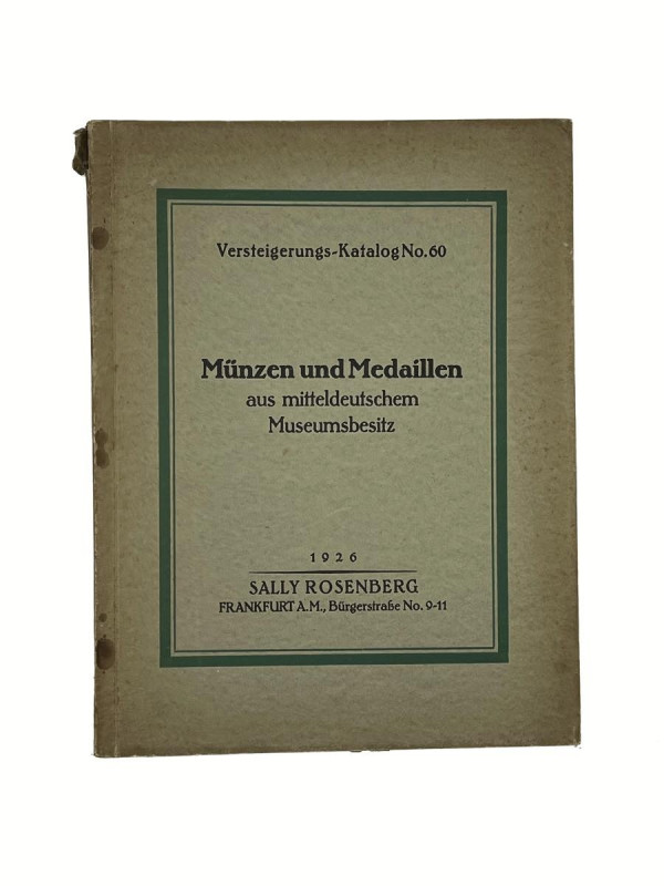 LIBRI MODERNI Sally Rosenberg catalogo d'asta n° 60, 19 aprile 1926 Francoforte