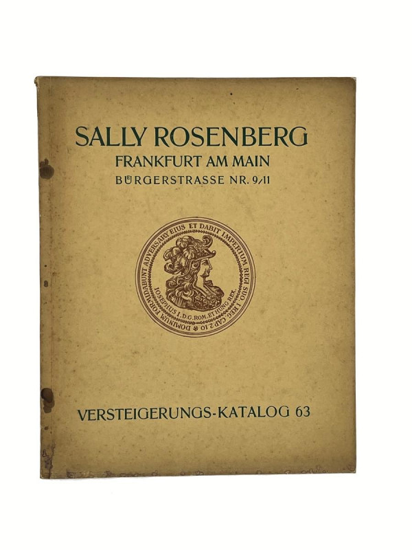 LIBRI MODERNI Sally Rosenberg catalogo d'asta n° 63, 2 aprile 1928 Francoforte