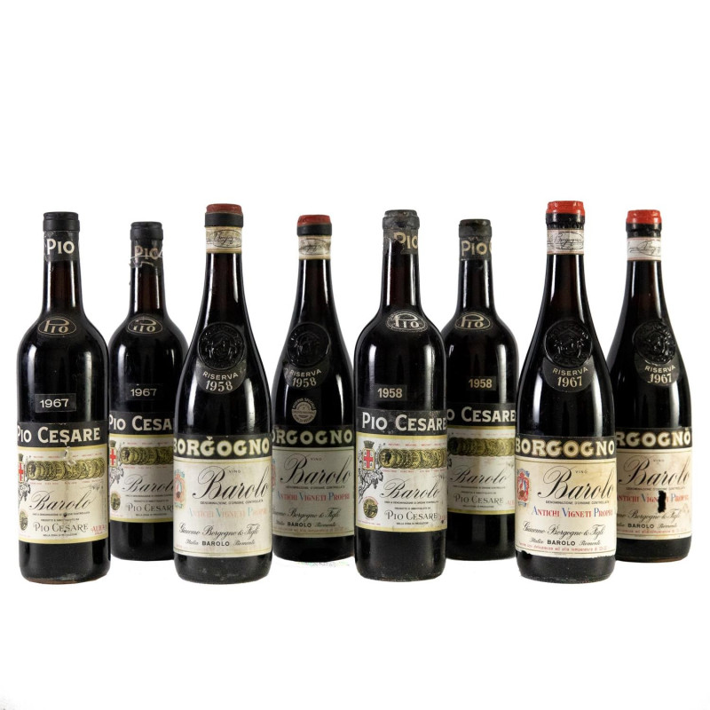 Selezione Barolo 1958 e 1967 Langhe Borgogno, Barolo Riserva 1958 2 bts - TS Bor...