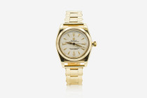 ROLEX -Bubble Back- Referenza 3131. Movimento a carica automatica n.54321. Numero di serie 38XXXX. Cassa in oro giallo con diametro da 34mm. Dial pann...
