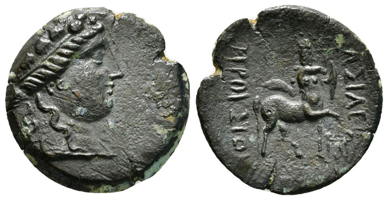 KINGS OF BITHYNIA. Prusias II Kynegos (182-149 BC). Ae. Nikomedeia.
Obv: Draped ...