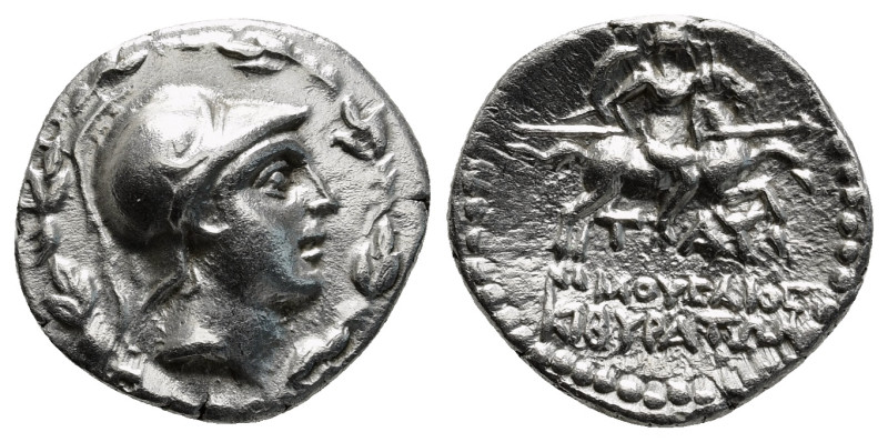 PHRYGIA, Kibyra. Circa 166-84 BC. AR Drachm 2,82 g - 16,22 mm Male head right, w...