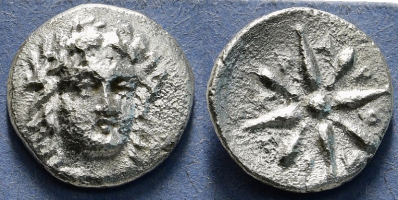 SATRAPS OF CARIA. Hidrieus (Circa 351/0-344/3 BC). Trihemiobol. Halikarnassos.
O...