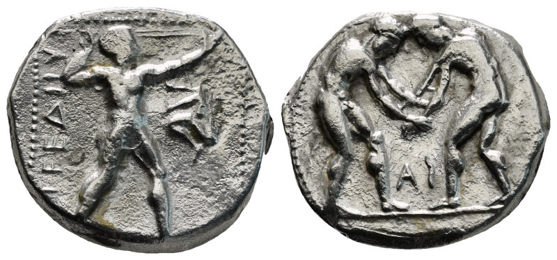 PAMPHYLIA. Aspendos. Stater (Circa 380/75-330/25 BC).
Obv: Two wrestlers grappli...