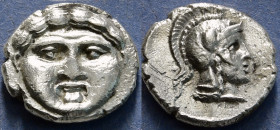 PISIDIA. Selge. Obol (Circa 350-300 BC).
Obv: Facing gorgoneion.
Rev: Helmeted head of Athena right; astragalos to left.
SNG BN 1930.
Condition: Good ...