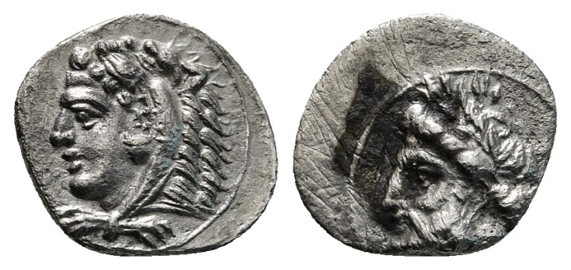 CILICIA. Uncertain. Obol (4th century BC).
Rev: Laureate head of Zeus left.
Obv:...